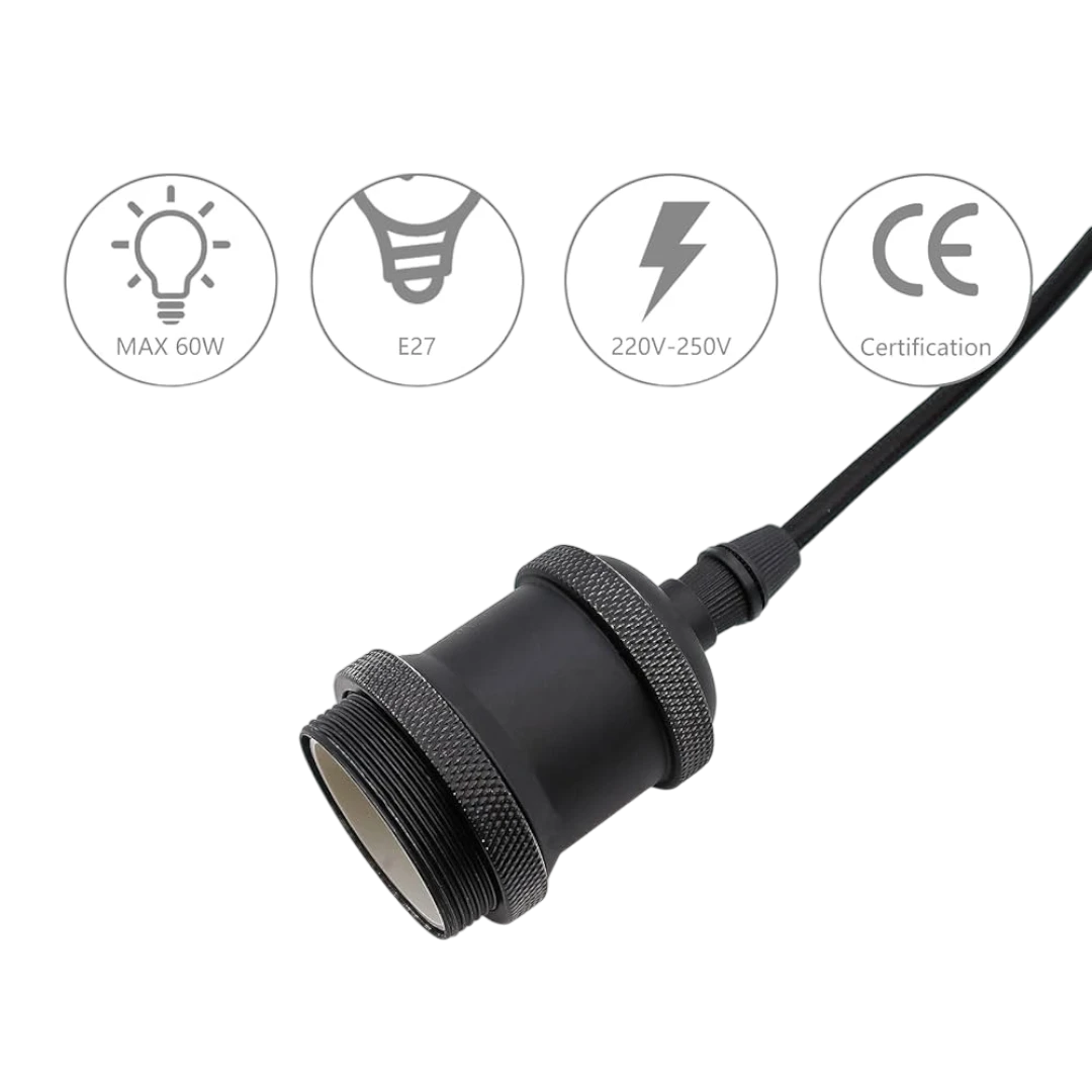 E27 CONNECTOR-BLACK
