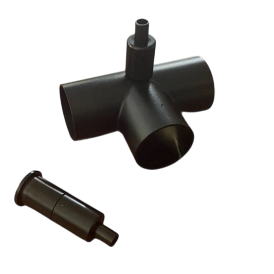 Black T Connector With Cable Lock And Shielded Cable - 1m